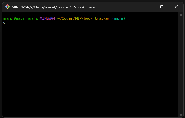 Contoh terminal Git Bash